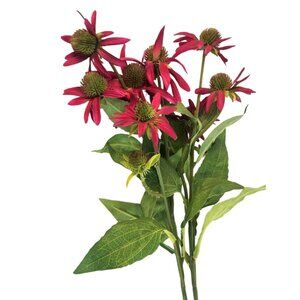 Artificial Coneflower Stems 2-Stem Bunch 26" Long Floral Arrangement